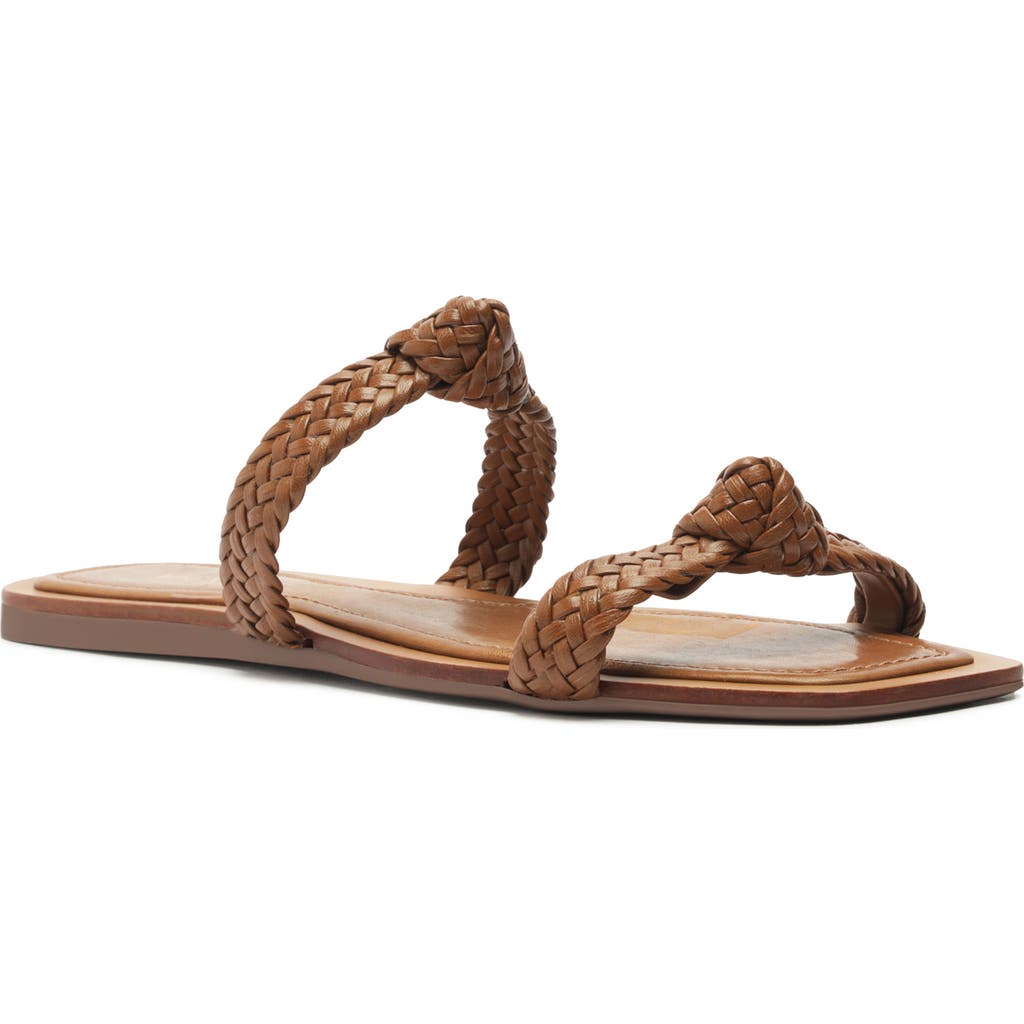 Arezzo Remy Flat Sandal In Rich Caramel