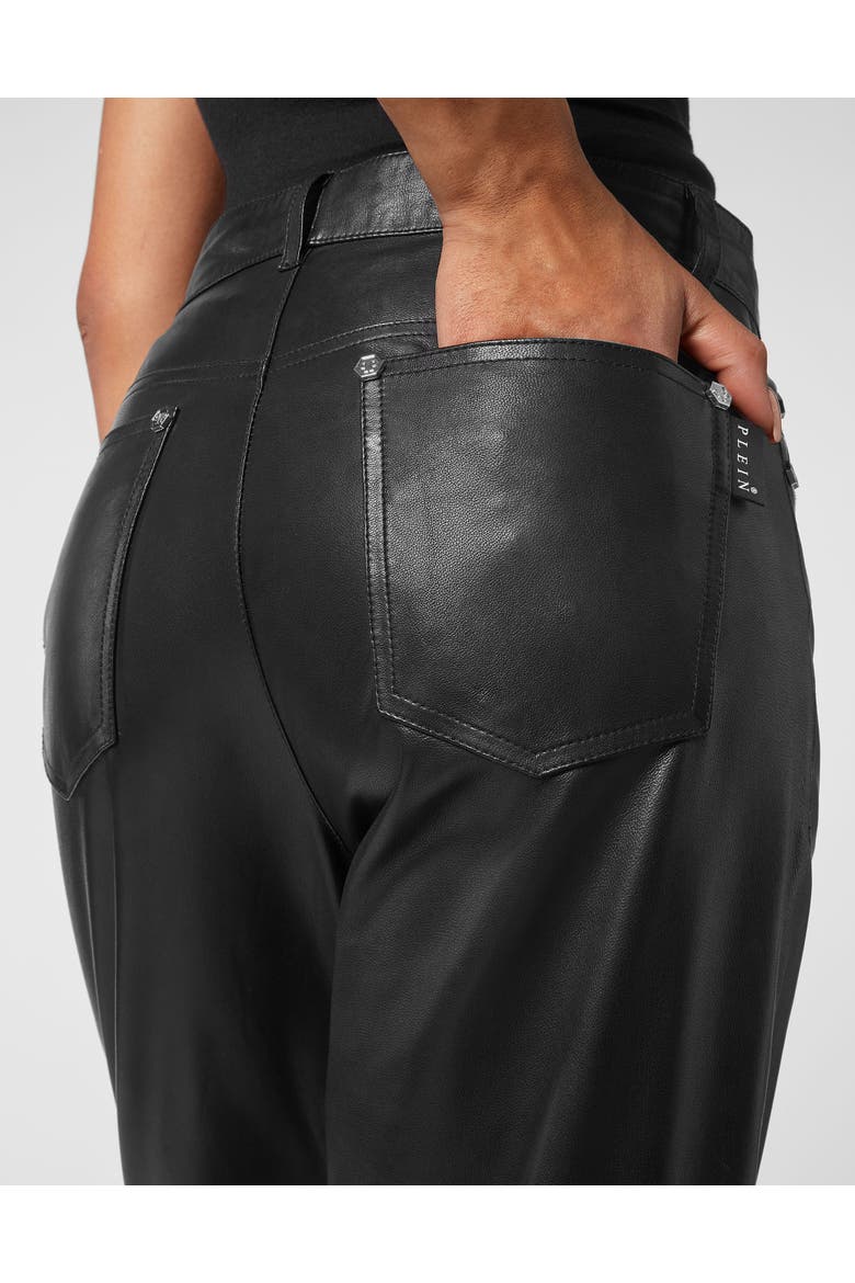 Leather Trousers Long Women, Alternate, color, black