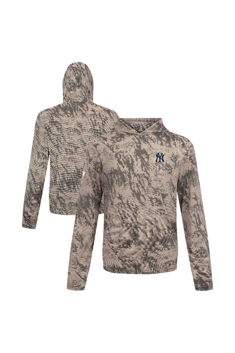Men's Levelwear  Tan New York Yankees Insignia Lightweight Long Sleeve Hooded T-Shirt, Alternate, color, Tan