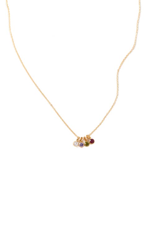 Multi Birthstone Charm Necklace