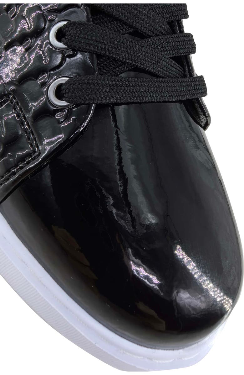 KARL LAGERFELD PARIS Pol Patent Emboss Low Top Sneaker, Alternate, color, Black