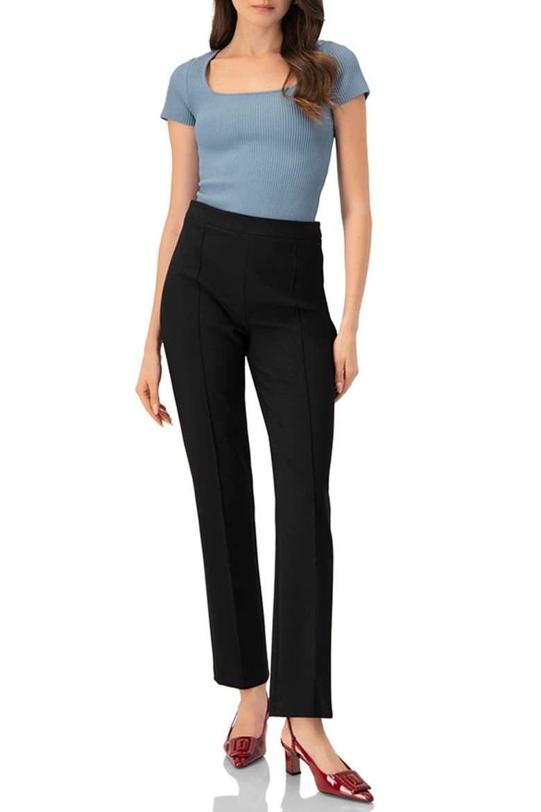 Straight Cut Black Pants, Alternate, color, Black