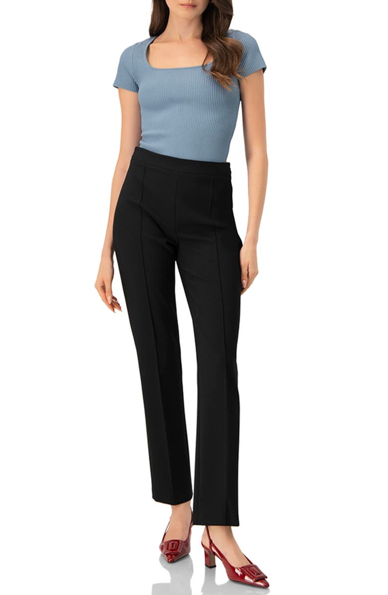 IVONNE Straight Cut Black Pants, Alternate, color, Black