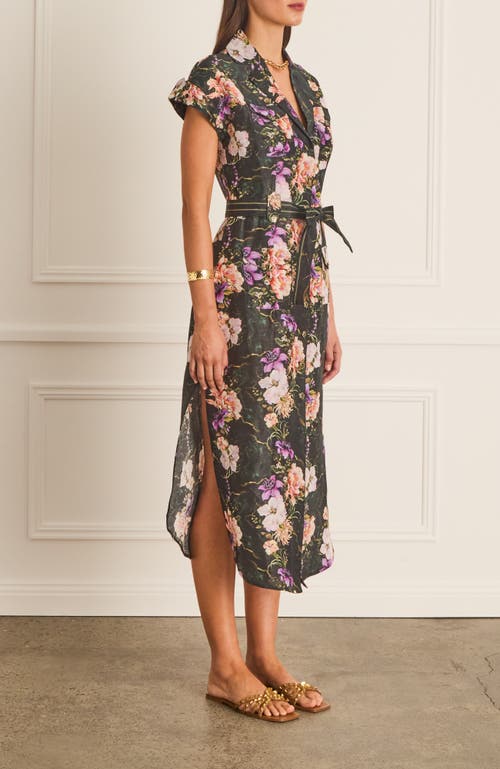 Aqua Blu Button Up Camilla Dress In Multi