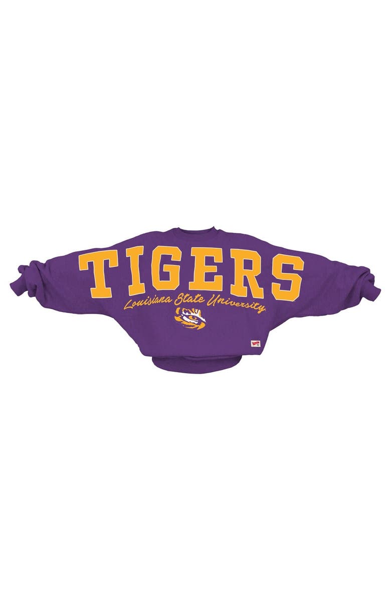 PRESSBOX Women's Pressbox Purple LSU Tigers Flannigan Oversized Dolman Pullover Sweatshirt, Main, color, Purple