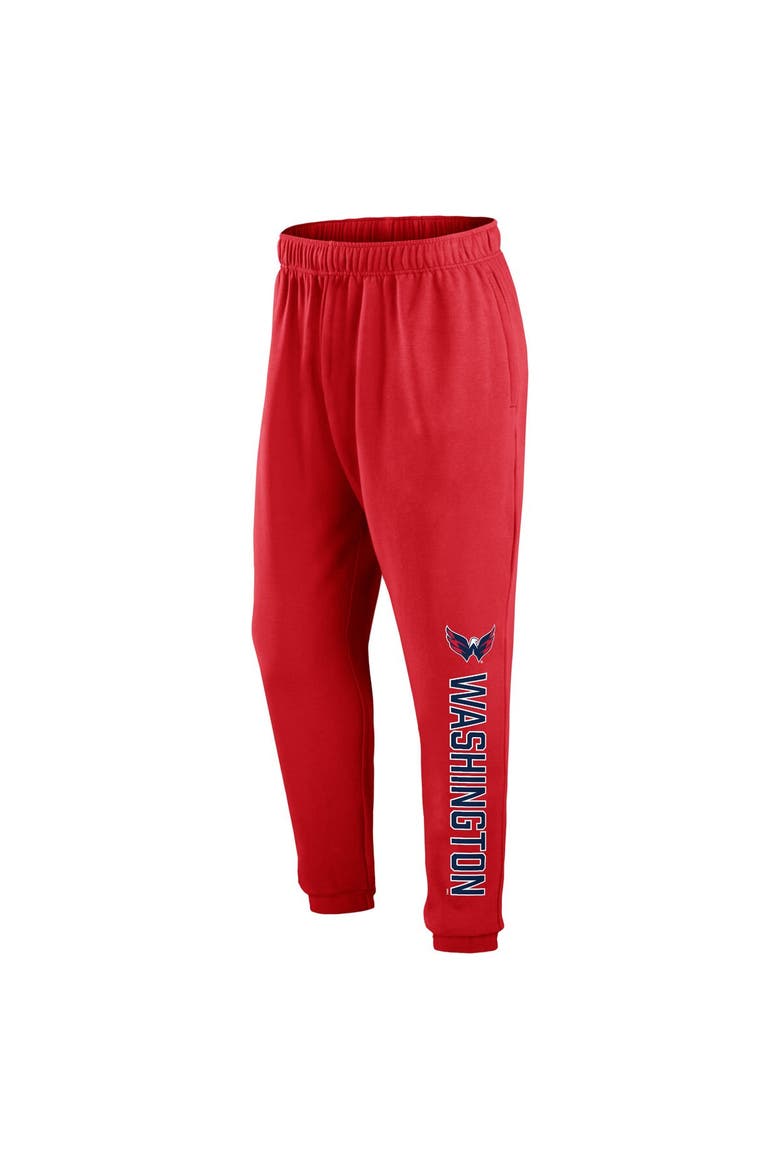 Men's Fanatics Branded Red Washington Capitals Chop Block Fleece Sweatpants, Alternate, color, Red