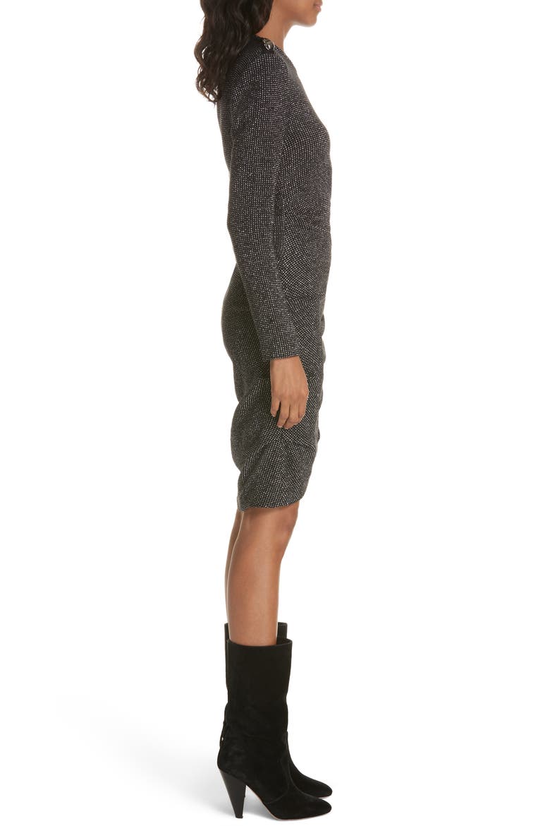 Ira Ruched Tweed Minidress, Alternate, color, SILVER