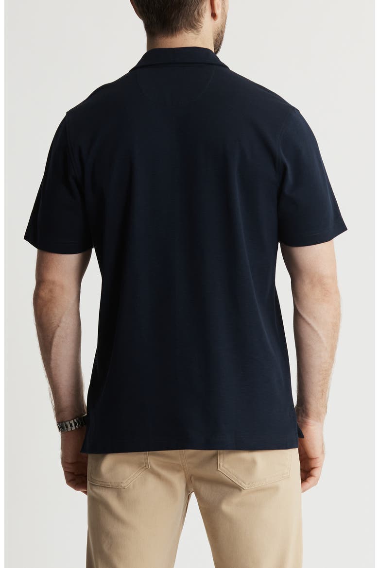 Reverse Cotton Slub Polo, Alternate, color, NAVY