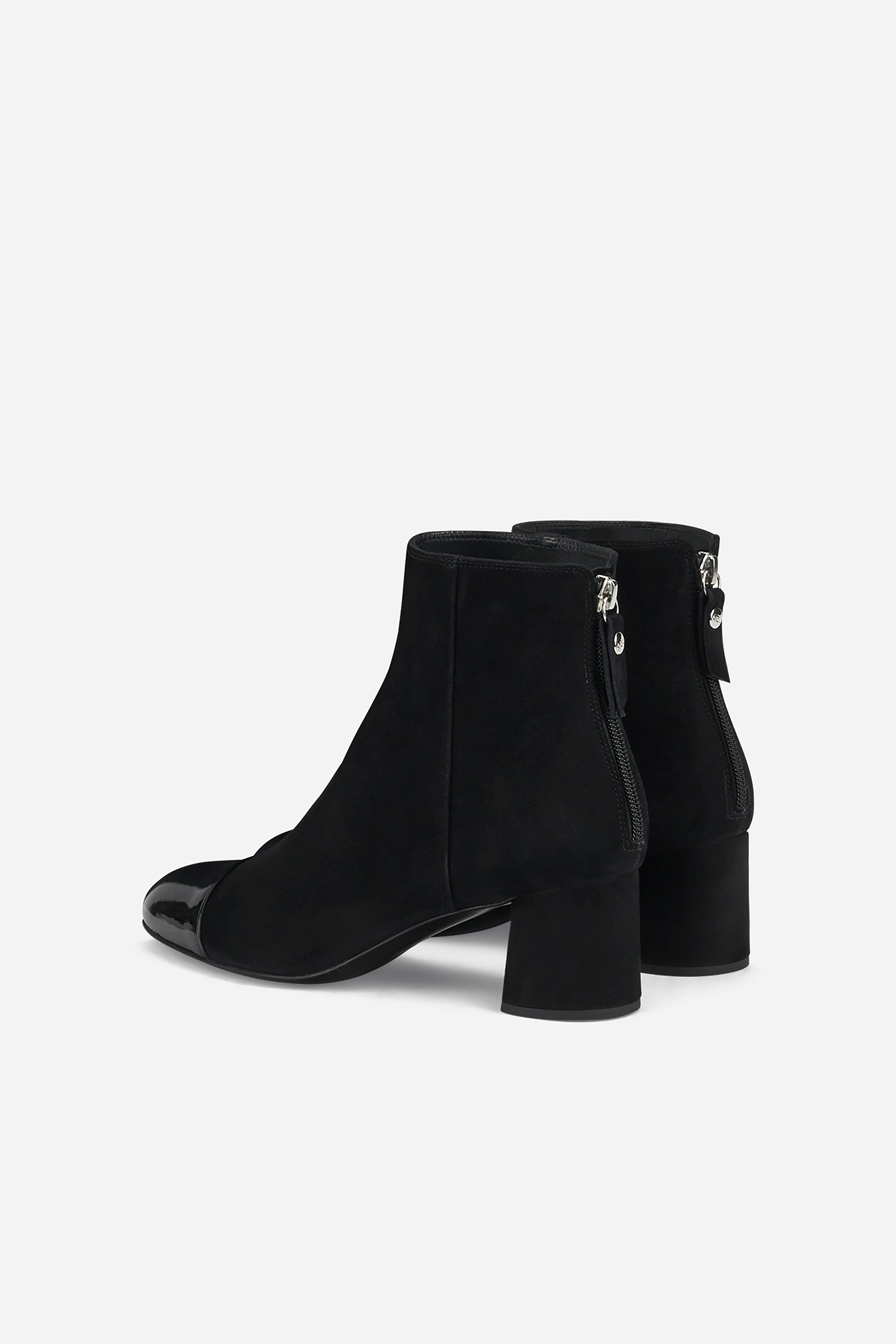 AGL Veta Cap Toe Velour Bootie with Heel, Alternate, color, Black