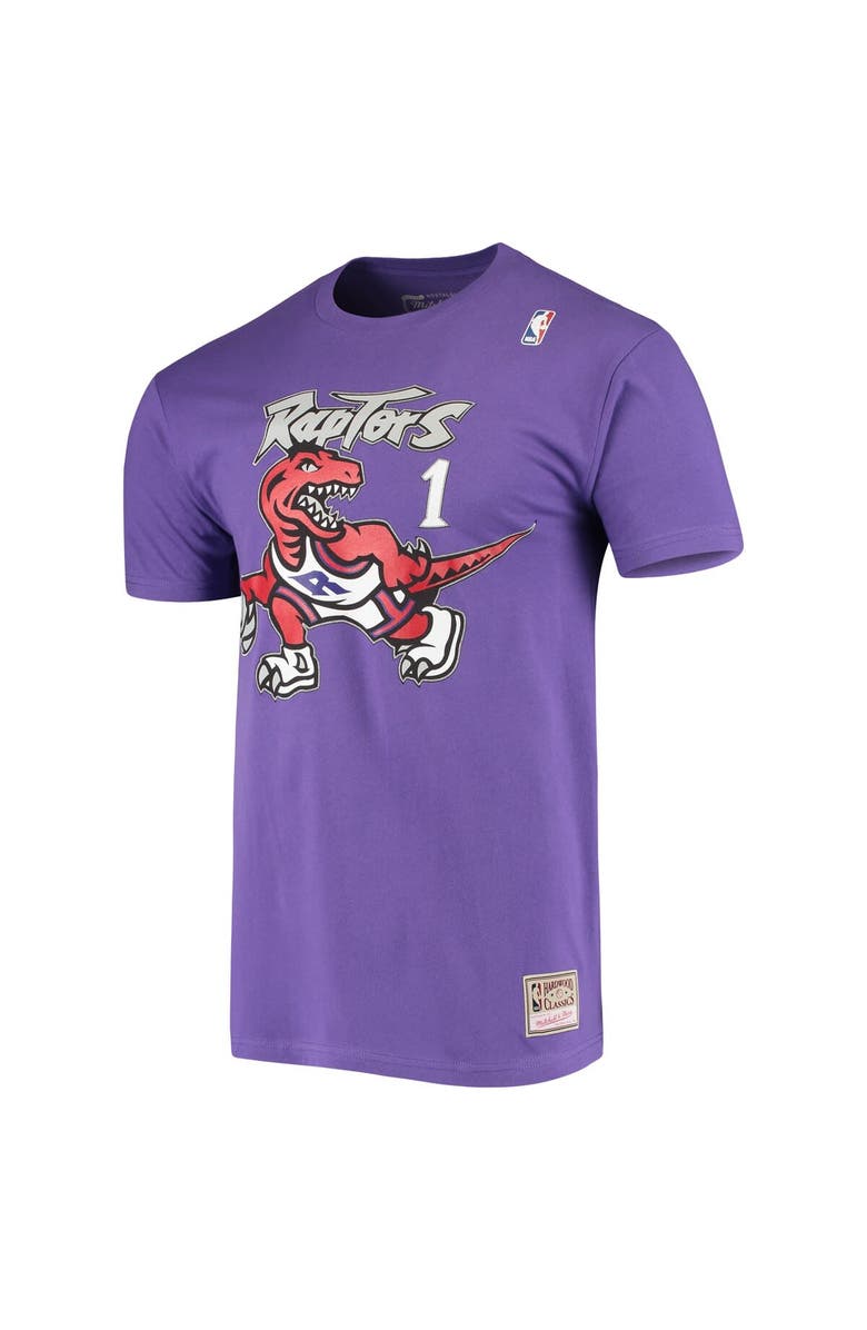 Mitchell & Ness Men's Mitchell & Ness Tracy McGrady Purple Toronto Raptors Hardwood Classics Stitch Name & Number T-Shirt, Alternate, color, 