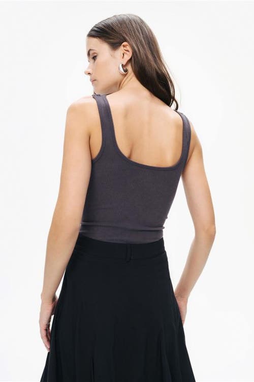 Shop Nocturne Printed Detail Crop Top In Anthracite