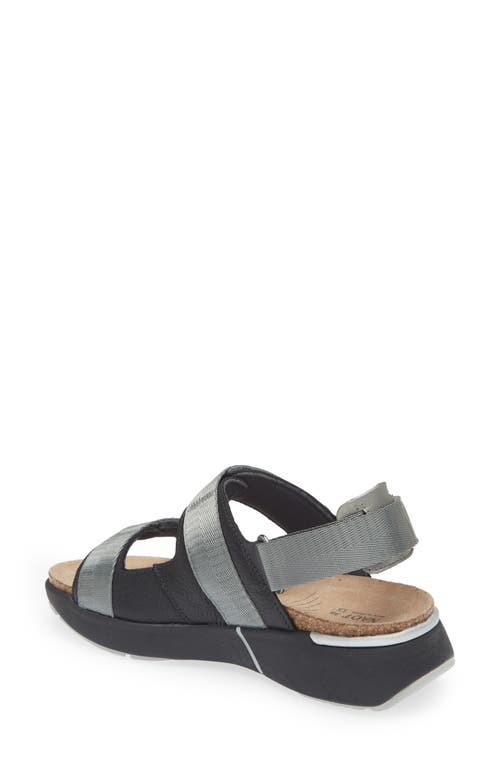 Naot Odyssey Slingback Sandal In Soft Black/sterling/silver