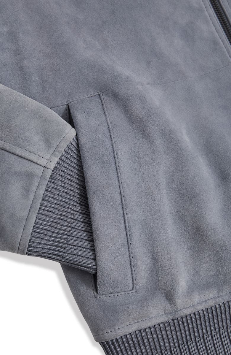 Reiss Burnham Suede Bomber Jacket, Alternate, color, Denim Blue