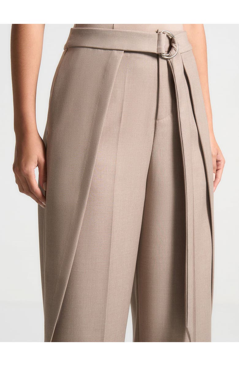 Manière De Voir Foldover Trousers with D-Ring Belt, Alternate, color, Taupe