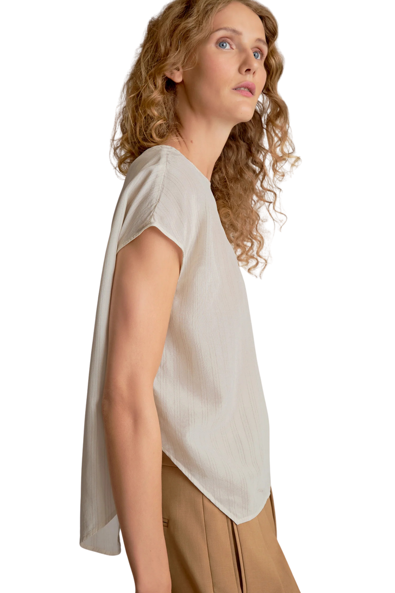 Didion Printed Washable Silk Drape Top, Alternate, color, Mixed Stripe