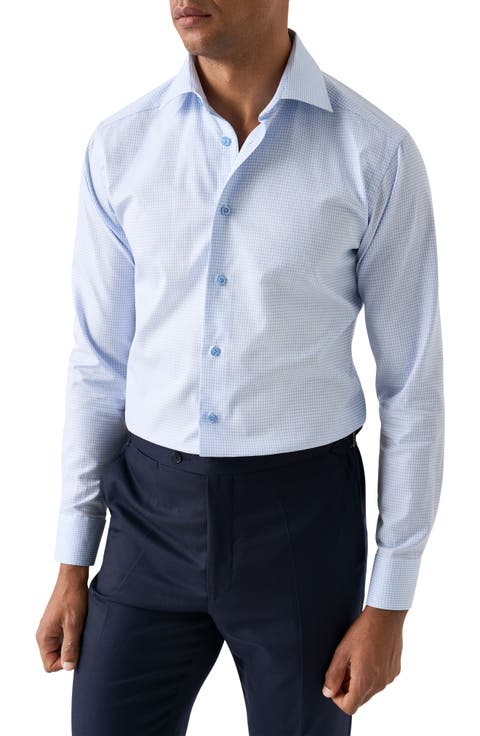 Slim Fit Check Cotton Dress Shirt