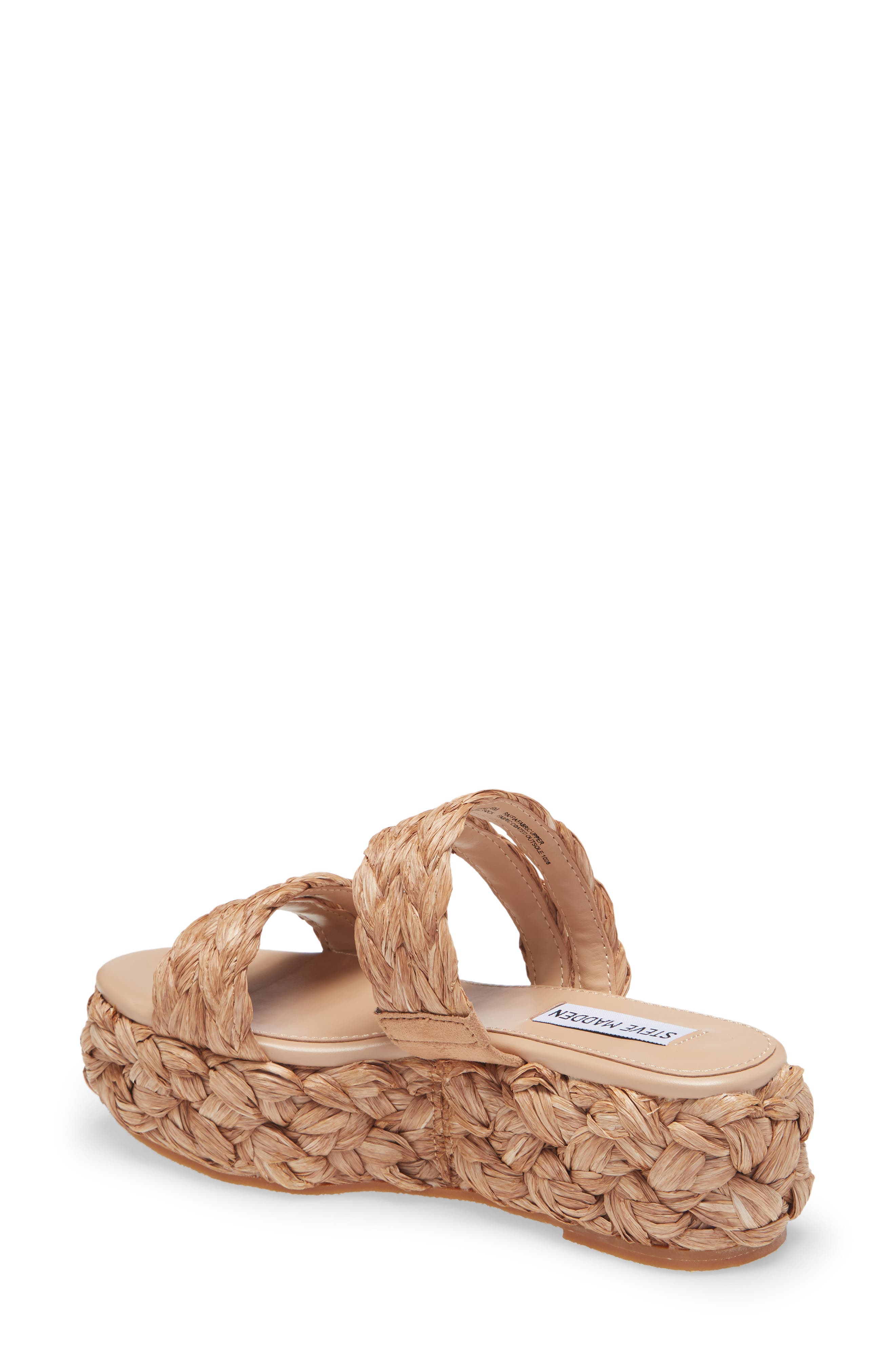 Cannes Platform Espadrille Slide Sandal, Alternate, color, DARK NATURAL