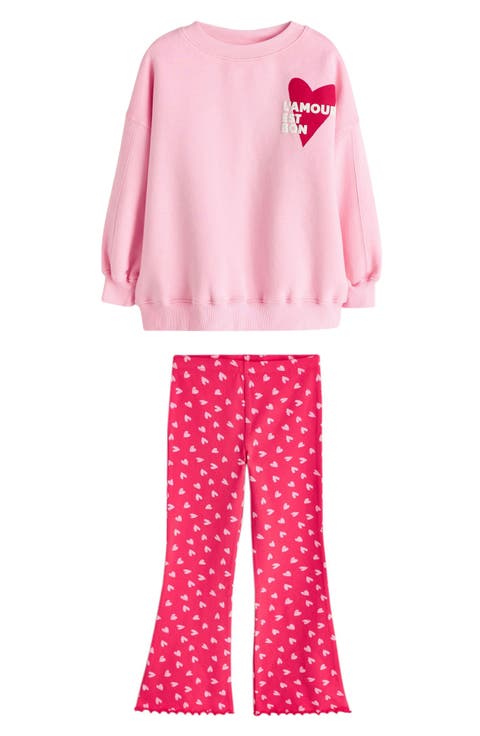 Kids' Heart Sweatshirt & Flare Leggings Set (Little Kid & Big Kid)