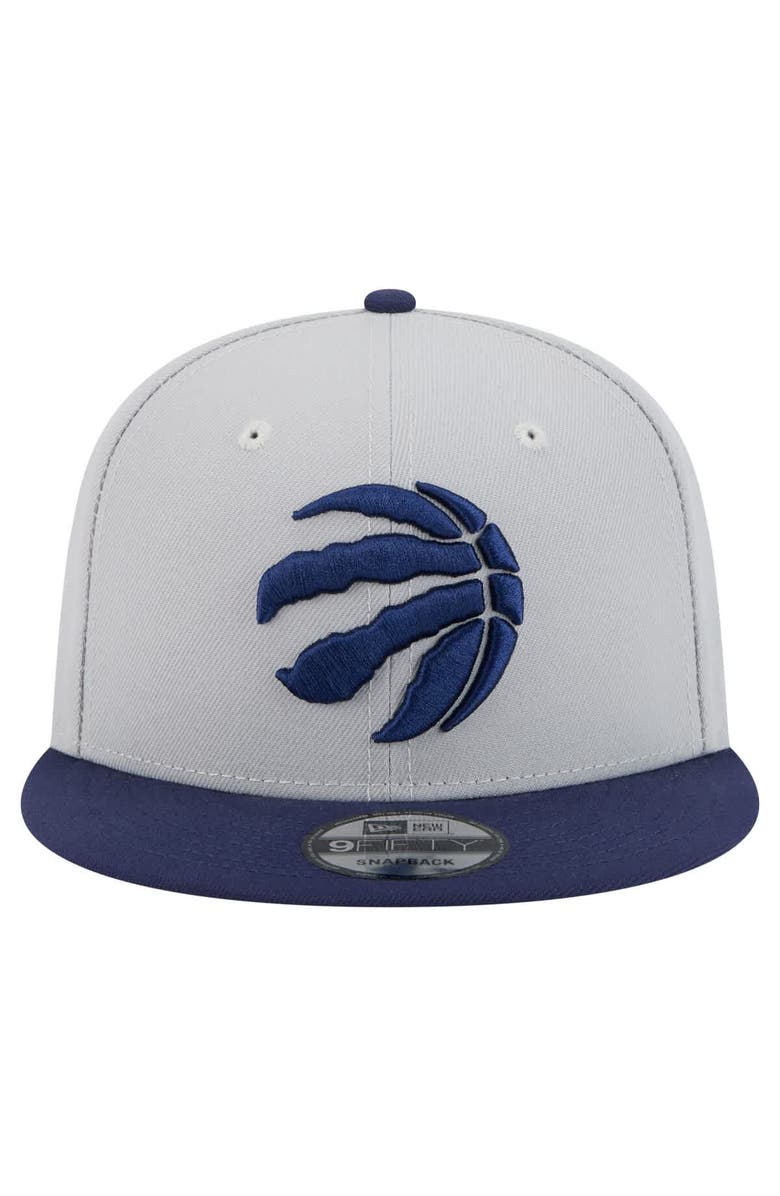 New Era Men's New Era Gray/Navy Toronto Raptors Color Pack 2-Tone 9FIFTY Snapback Hat, Alternate, color,