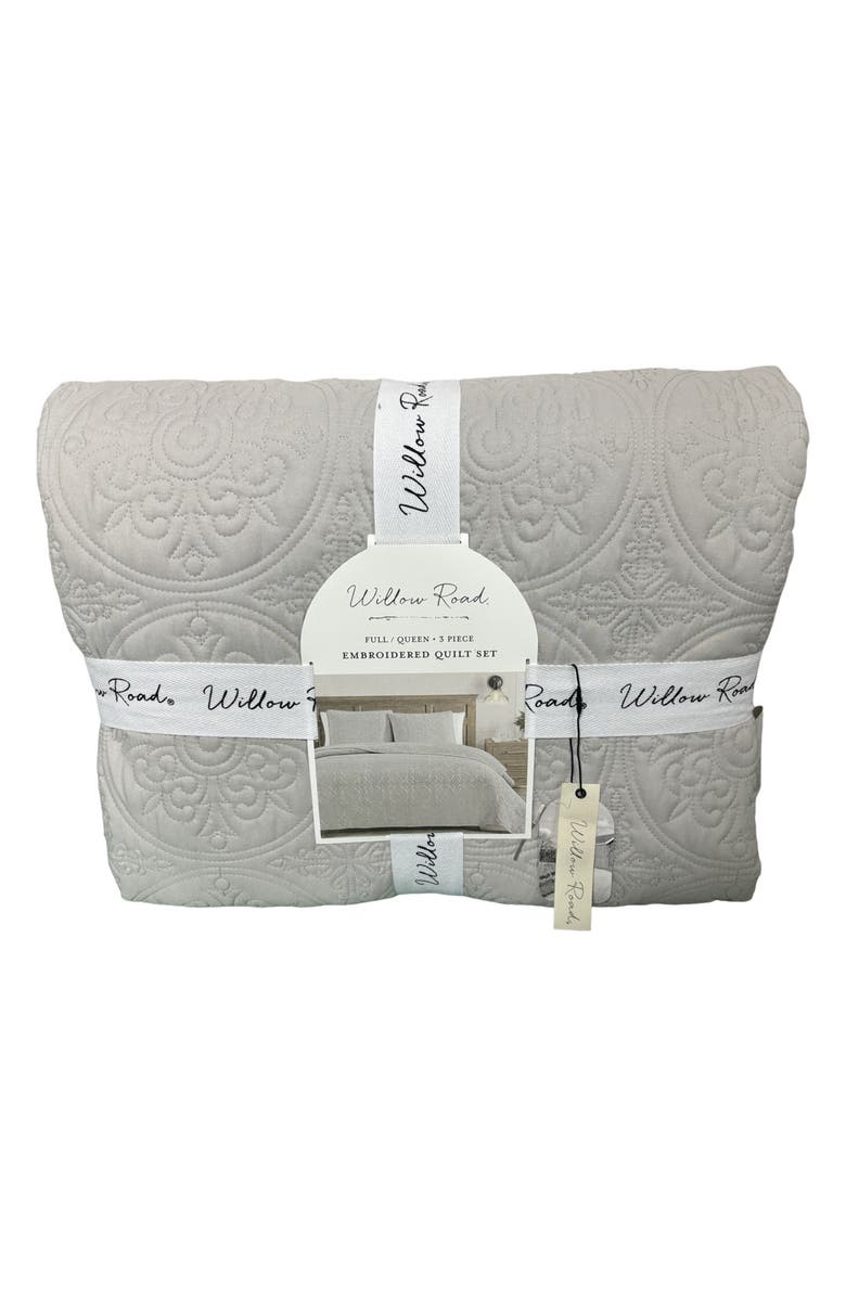ARTISAN 34 Medallion Embroidered Comforter & Pillow Sham Set, Alternate, color, Grey
