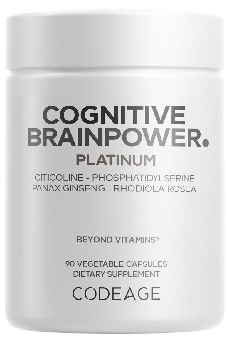 Cognitive Brainpower Platinum, Cognizin Citicoline Supplement, Main, color, White