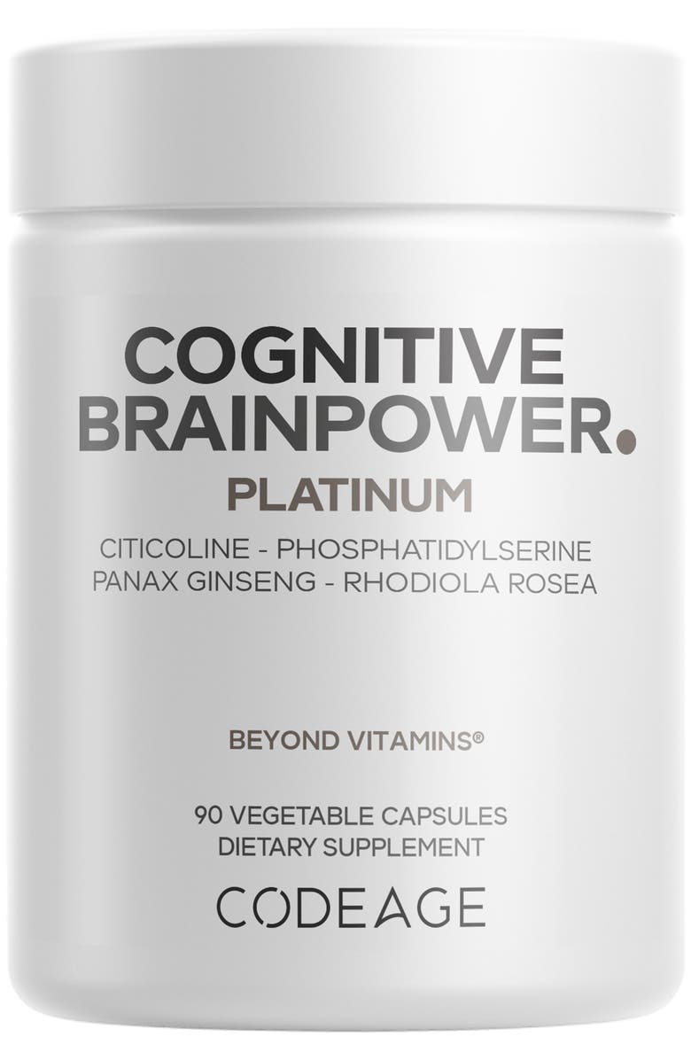 Codeage Cognitive Brainpower Platinum, Cognizin Citicoline Supplement, Main, color, 