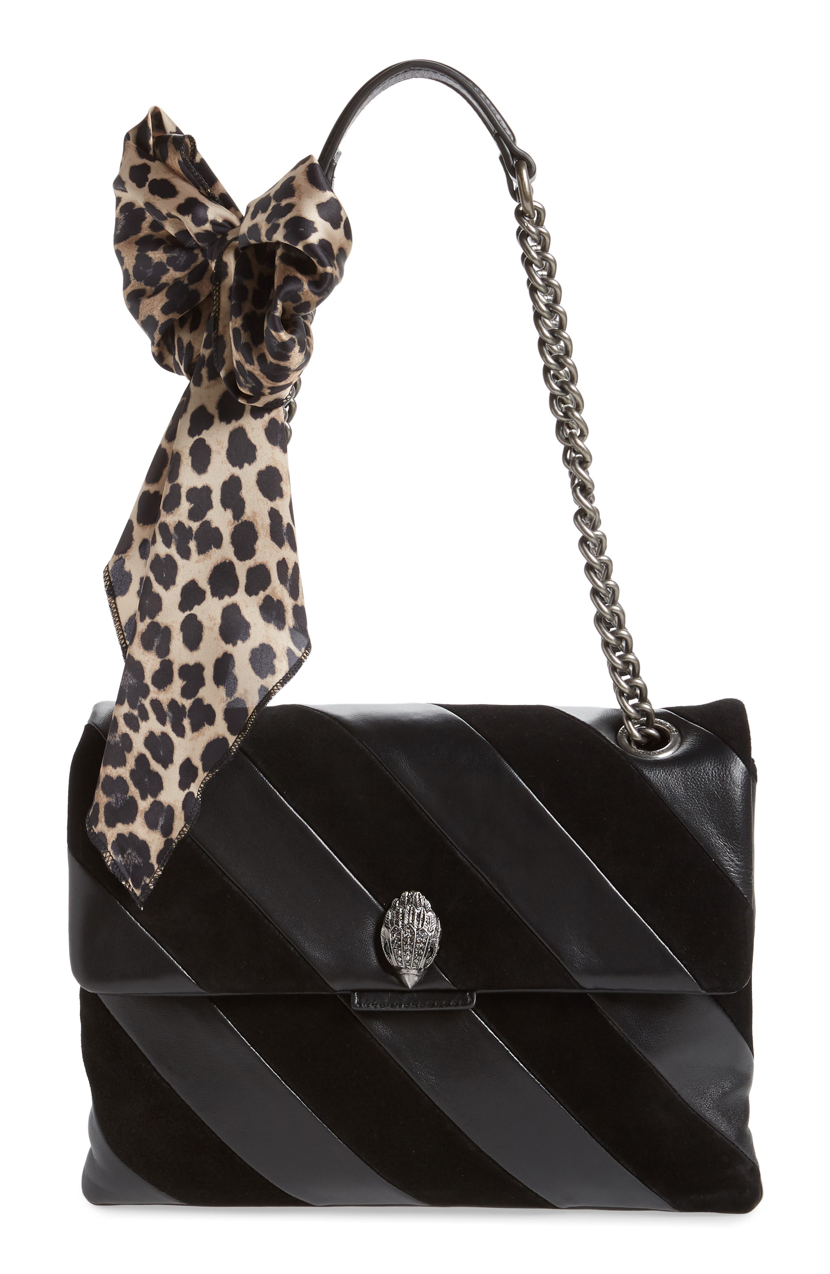 Kurt Geiger London Large Soho Leather & Suede Shoulder Bag, Main, color, 