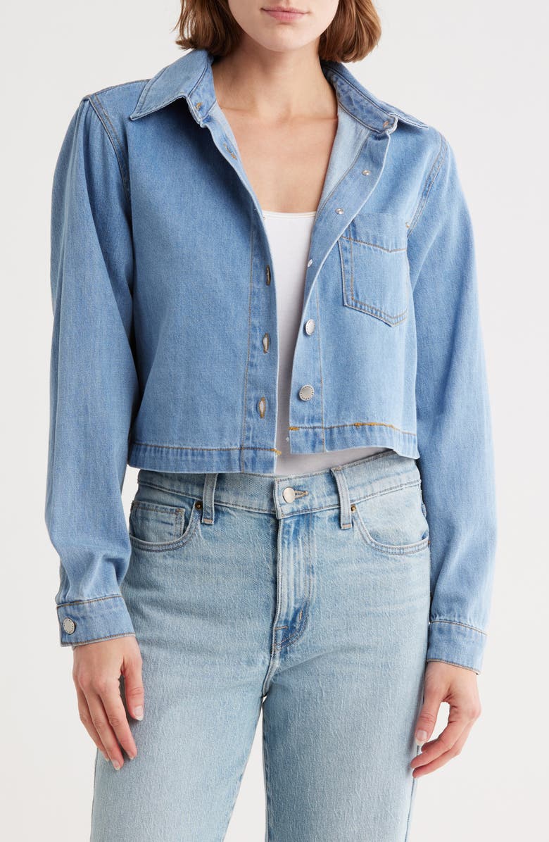 INDUSTRY REPUBLIC CLOTHING Crop Denim Shirt Jacket, Main, color, 
