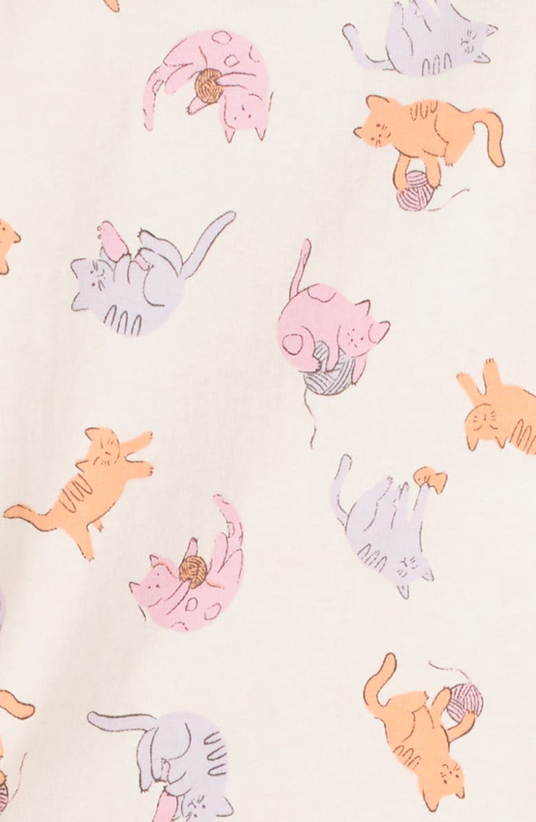 Nordstrom Kids' Print Fitted Cotton Two-Piece Pajama Set, Alternate, color, Pink Kittens Play
