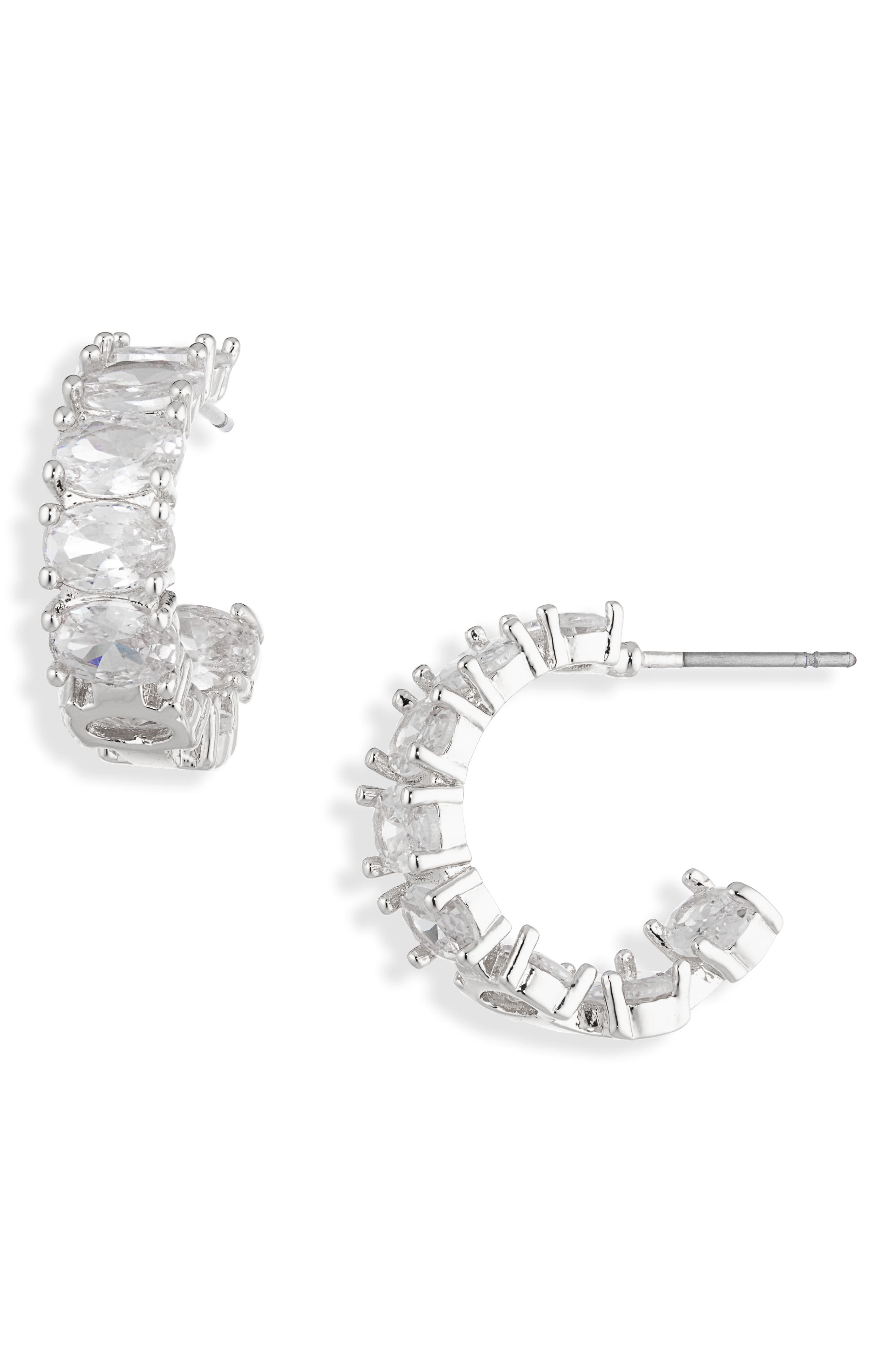 Cara Oval Cubic Zirconia Hoop Earrings