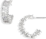 Cara Oval Cubic Zirconia Hoop Earrings