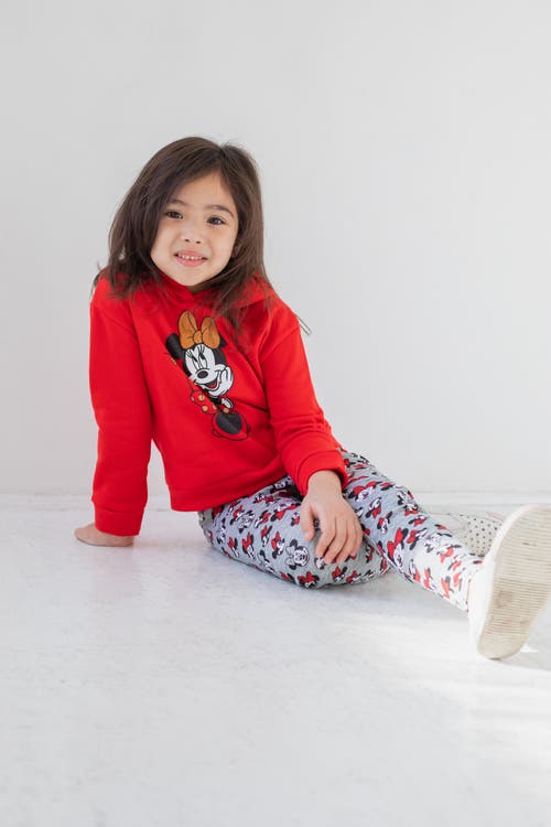 Disney Minnie Mouse Hoodie & Leggings Set In Red