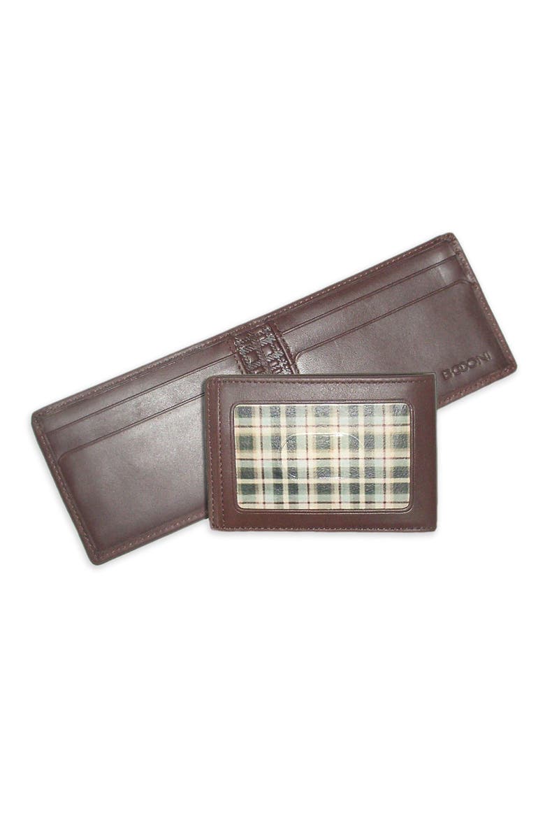 Leather Money Clip Wallet, Main, color, ESPRESSO