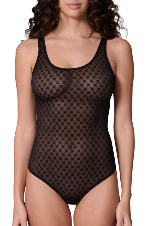 Plume Embroidered Bodysuit