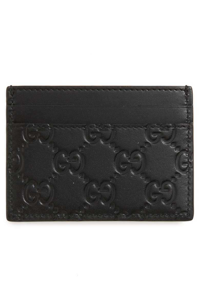 Gucci Dorian Leather Card Case, Alternate, color,