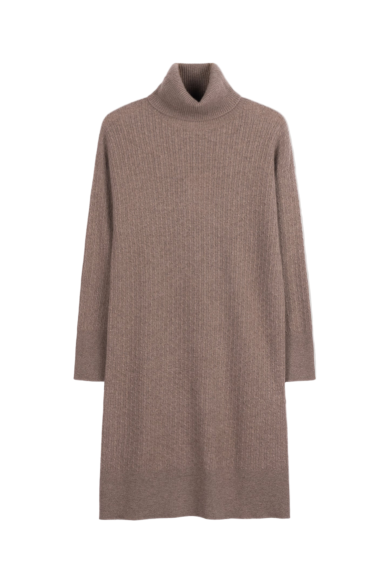 Seamless T-Neck Cashmere Dress, Main, color, taupe