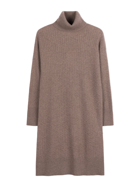 Seamless T-Neck Cashmere Dress