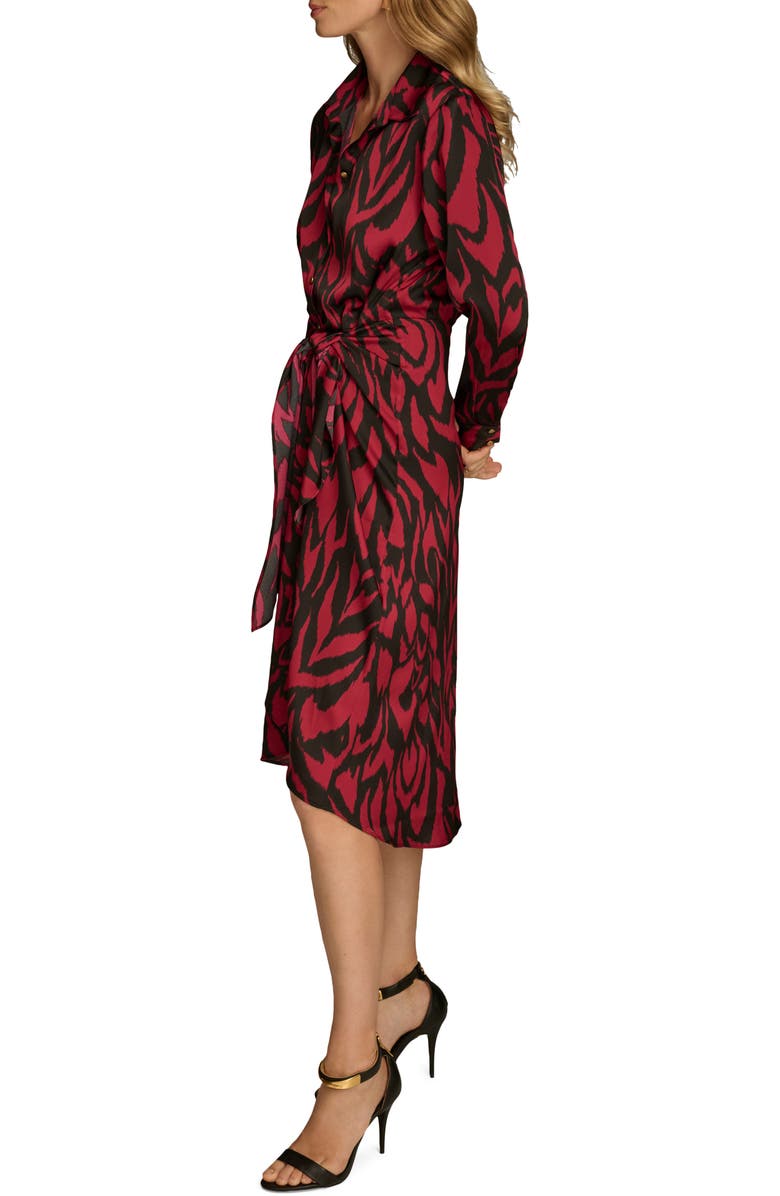 Donna Karan New York Abstract Print Tie Waist Long Sleeve Shirtdress, Alternate, color,