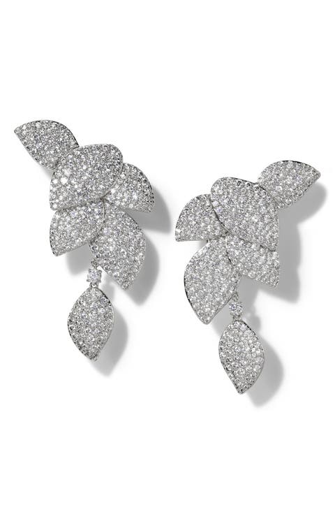 Starlet Leaf Linear Drop Earrings