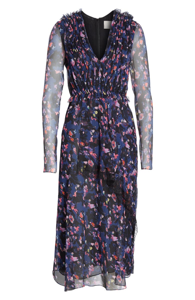 JASON WU Collection Print Silk Chiffon Midi Dress, Alternate, color,