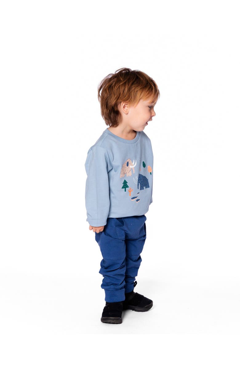 Deux par Deux Organic Cotton Jersey Two-Piece Top and Pant Set, Alternate, color,