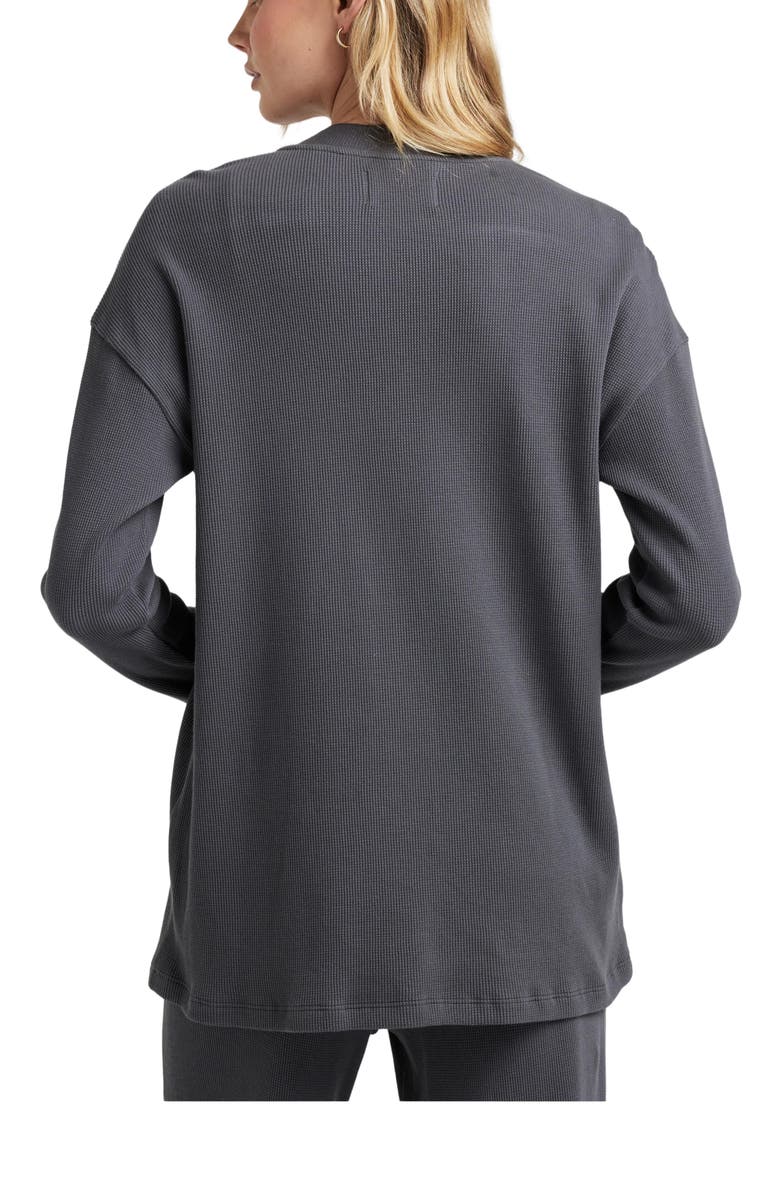 Losano Organic Cotton Relaxed Cardigan, Alternate, color, Charcoal