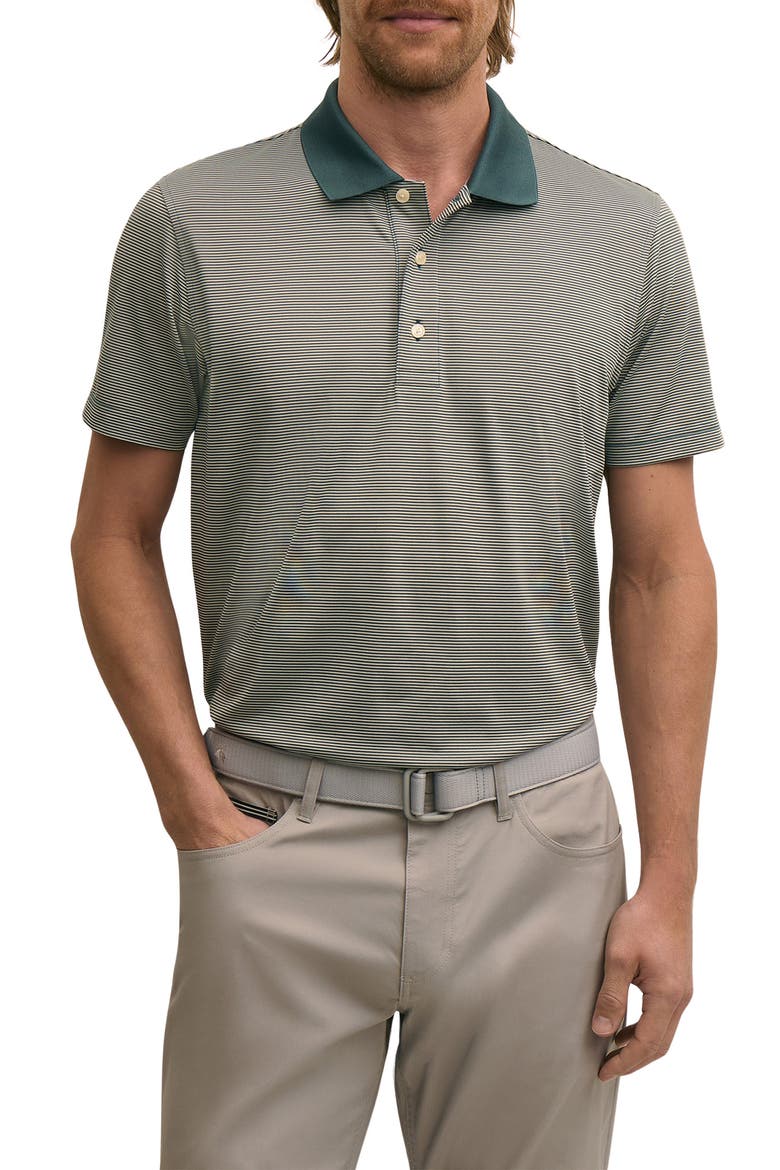 Micro Stripe Performance Polo, Main, color, GRAY/ GREEN