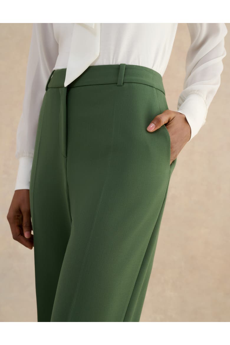 Bess High Waisted Straight Leg Trousers, Alternate, color, Khaki