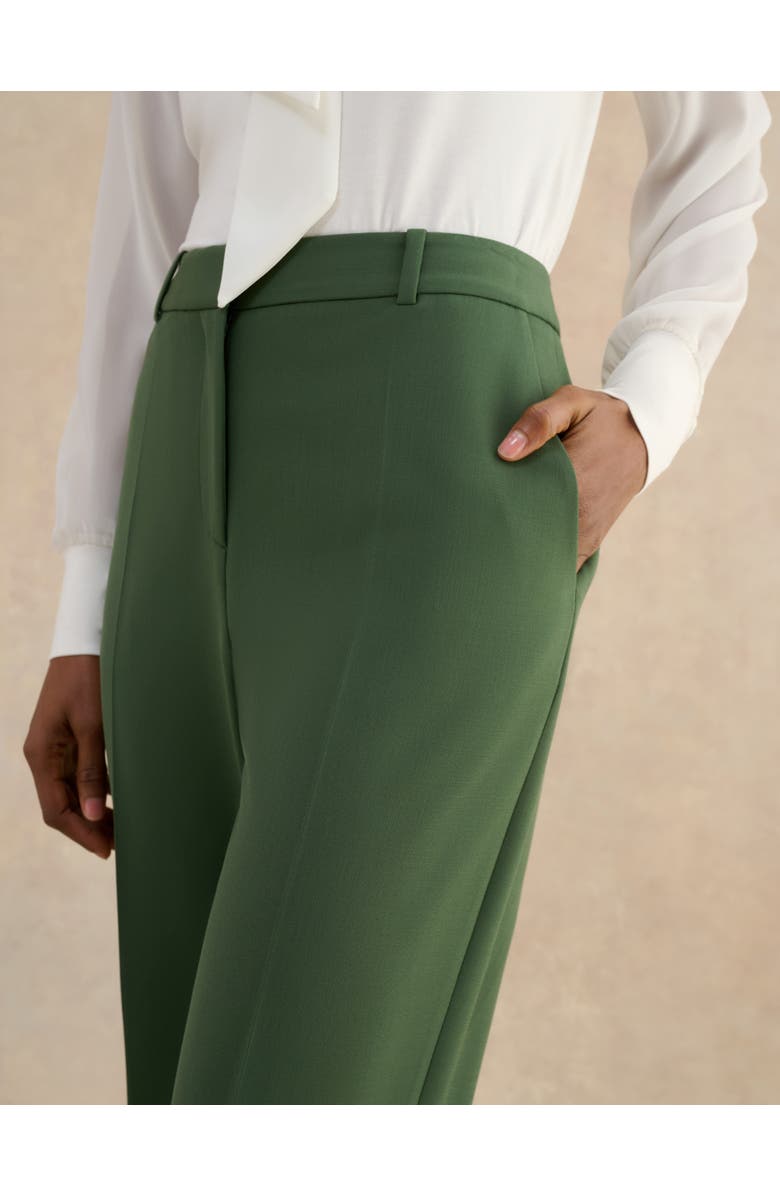 HOBBS LONDON Bess High Waisted Straight Leg Trousers, Alternate, color, Khaki