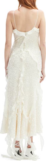 Marsella Ruffle Sequin Cocktail Dress