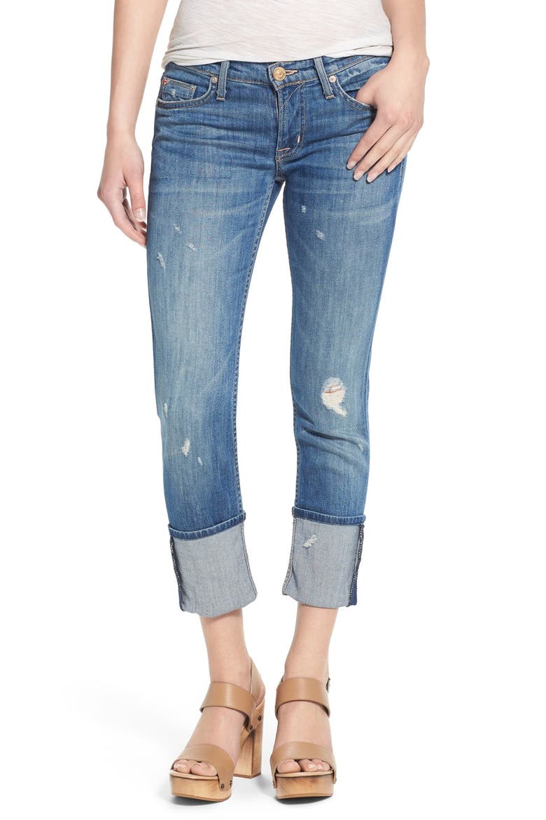 'Muse' Cuff Crop Jeans, Main, color, INDIE