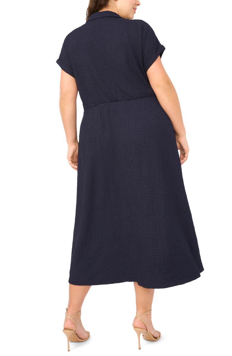 Halogen<sup>®</sup> Tie Belt Textured Midi Dress, Alternate, color, Baritone Blue