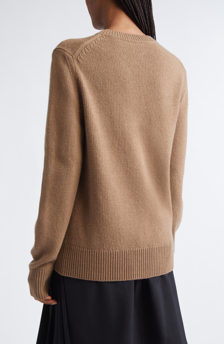 Burberry Scarlett Classic EKD Wool & Cashmere Crewneck Sweater, Alternate, color, Camel