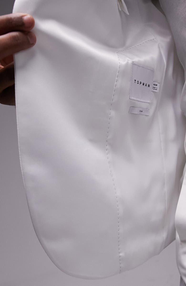 Topman Slim Fit Tuxedo Jacket, Alternate, color, 